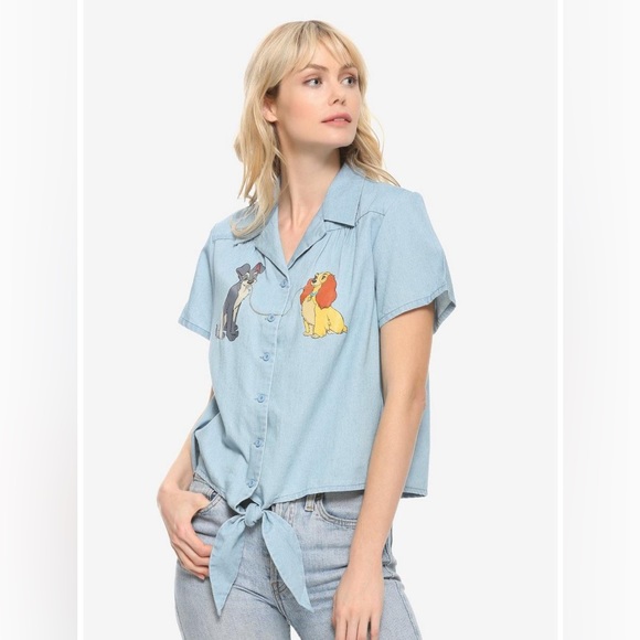 Disney Tops - DISNEY LADY AND THE TRAMP Tie-Front Woven Button-down TOP!